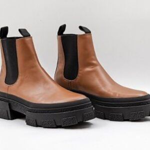 Zara Brown Leather Ankle Boots